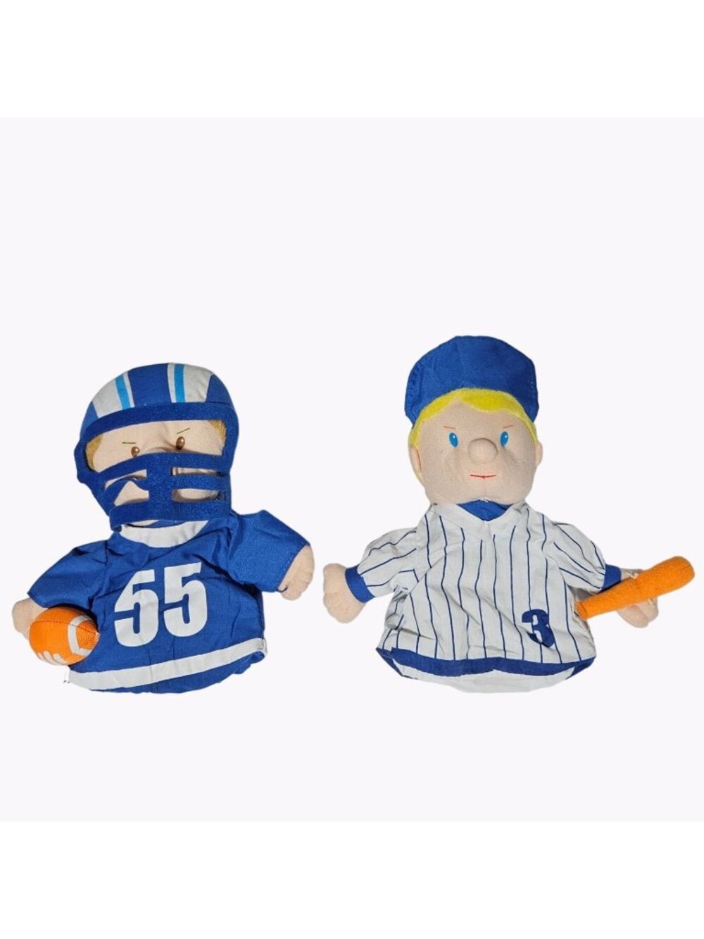 Lillian Vernon Hand Puppets Football Baseball Player 8 Inch Toy Pretend Play